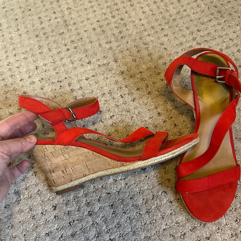 Red/Orange Wedge Sandals